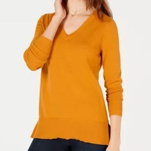 Maison Jules high low sweater XL in golden poppy